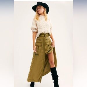 Free People NWT The Feeling Of Falling Utility Skirt Sand/Sable Size XS